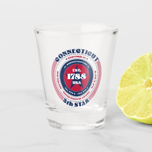 Connecticut 5th Star Patriotic Shot glass (Front)