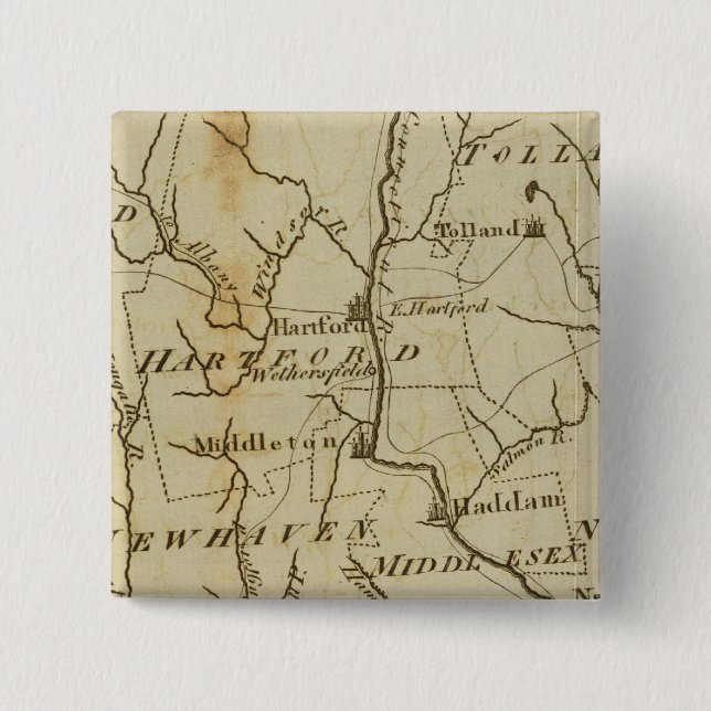 Connecticut 8 pinback button (Front)