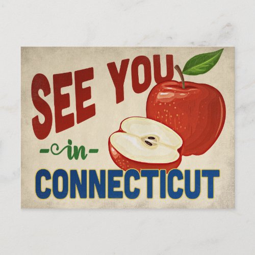 Connecticut Apple _ Vintage Travel Postcard