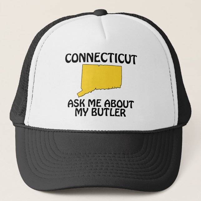 Connecticut - Ask Me About My Butler Trucker Hat (Front)