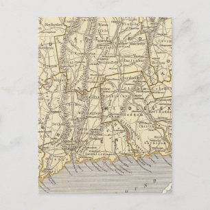 Connecticut Atlas Map Postcard