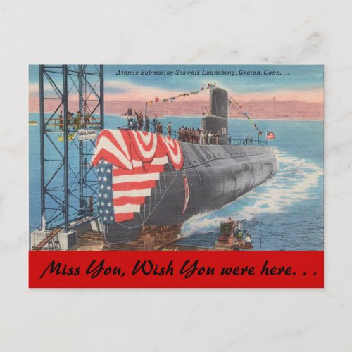 Connecticut Atomic Submarine Postcard