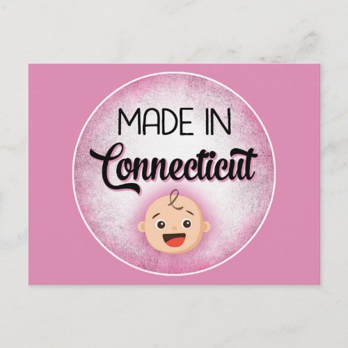 Connecticut Baby Funny Pink New Girl Postcard