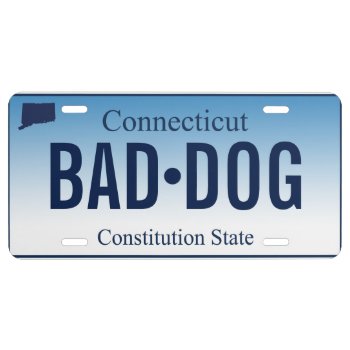 Connecticut Bad Dog License Plate2 License Plate by StargazerDesigns at Zazzle