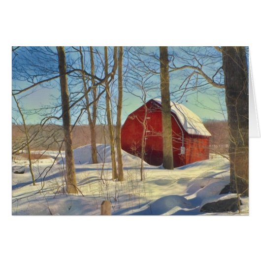 Connecticut Barn In Winter Cards (Front Horizontal)