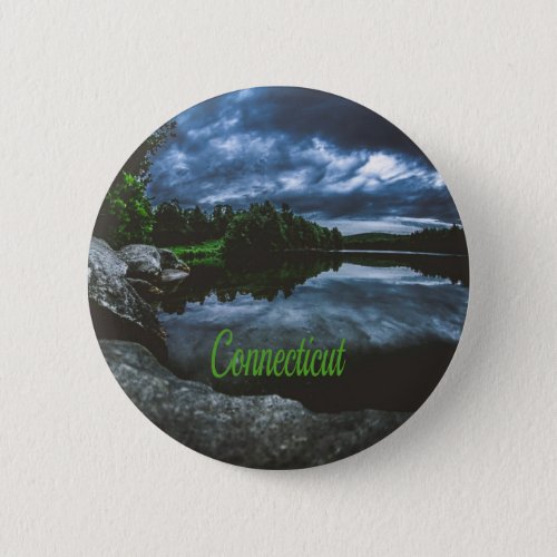 Connecticut Beutiful Lake Trees Button