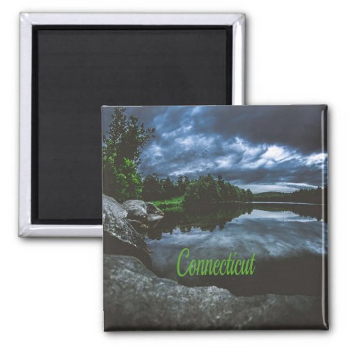 Connecticut Beutiful Lake Trees Magnet