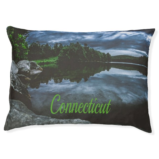Connecticut Beutiful Lake Trees Pet Bed (Front)