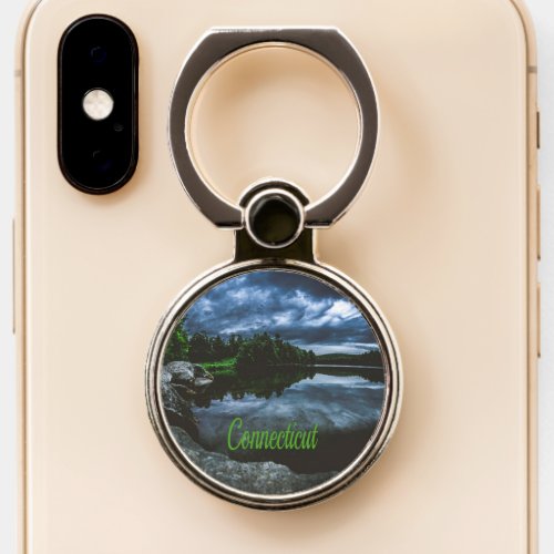 Connecticut Beutiful Lake Trees Phone Ring Stand