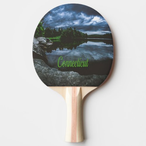 Connecticut Beutiful Lake Trees Ping Pong Paddle