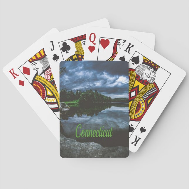 Connecticut Beutiful Lake Trees Poker Cards (Back)