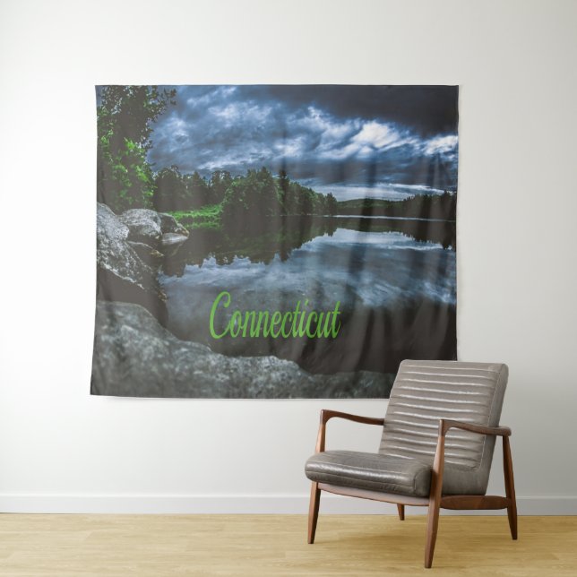 Connecticut Beutiful Lake Trees Tapestry (In Situ (Horizontal))