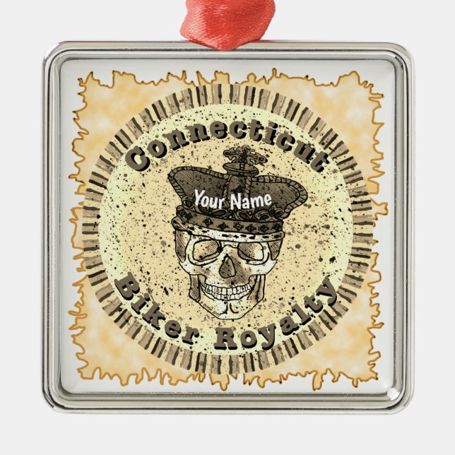 Connecticut Biker  Metal Ornament (Front)