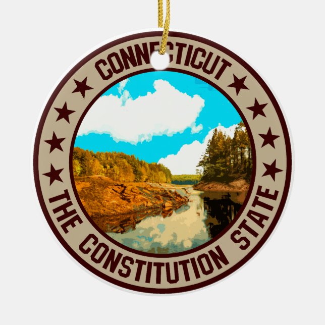 Connecticut                                        ceramic ornament (Front)