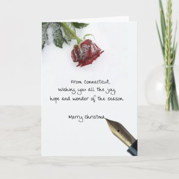 Connecticut  Christmas Card  State Specific Holiday Card by PortoSabbiaNatale at Zazzle