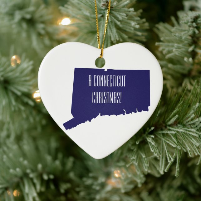Connecticut Christmas Personalized Ornament (Tree)