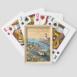 Connecticut Coastal Lighthouse Vintage Road Trip Poker Cards