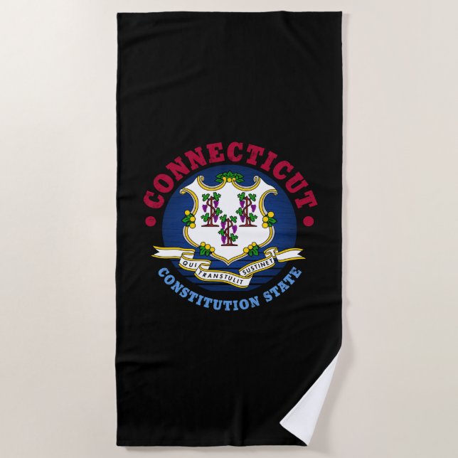 CONNECTICUT CONSTITUTION STATE FLAG BEACH TOWEL (Front)
