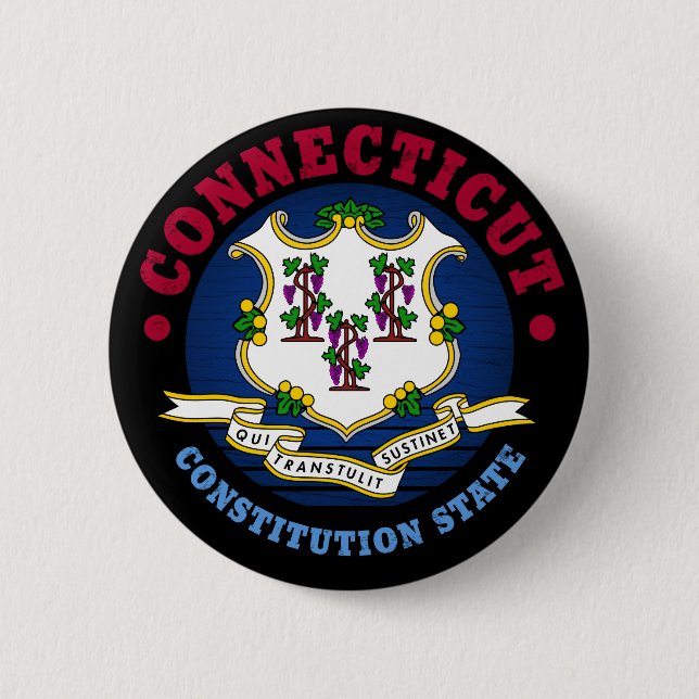 CONNECTICUT CONSTITUTION STATE FLAG BUTTON (Front)