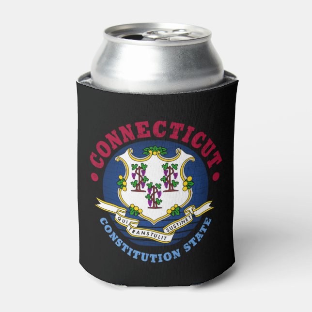 CONNECTICUT CONSTITUTION STATE FLAG  CAN COOLER (Can Front)
