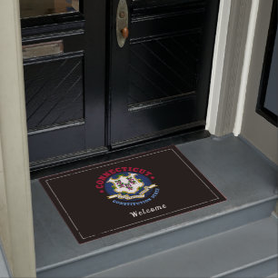 CONNECTICUT CONSTITUTION STATE FLAG DOORMAT