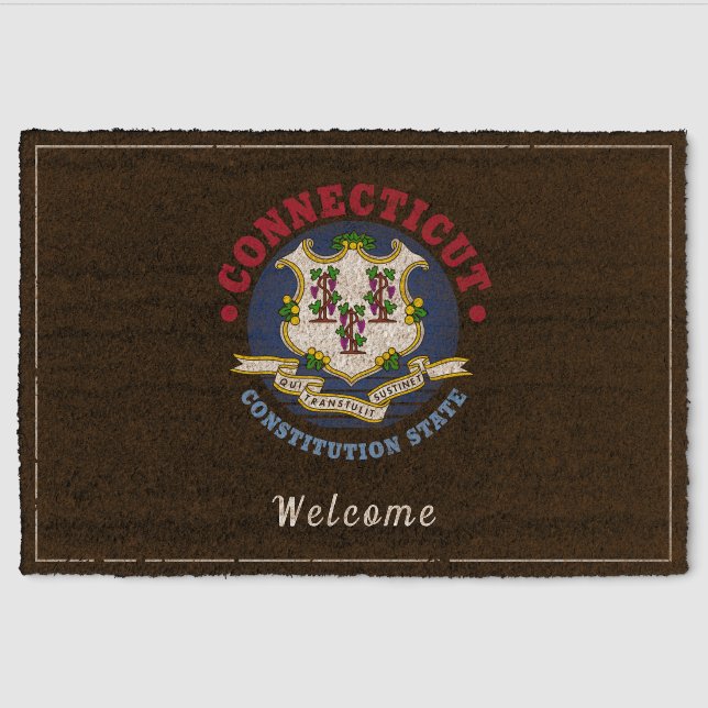 CONNECTICUT CONSTITUTION STATE FLAG FIBER DOORMAT (Front)