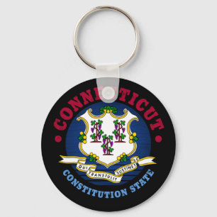 CONNECTICUT CONSTITUTION STATE FLAG KEYCHAIN