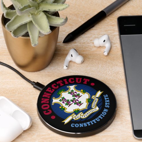 CONNECTICUT CONSTITUTION STATE FLAG WIRELESS CHARGER 