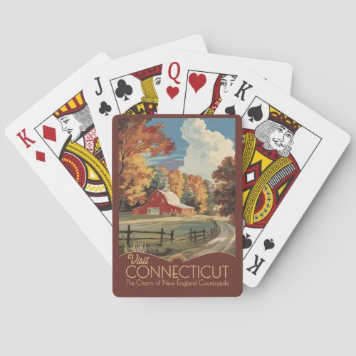 Connecticut Countryside Travel Art Vintage Poker Cards