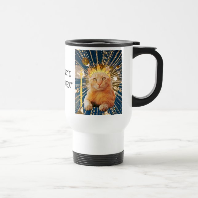 Connecticut Crowned Cat Companion  Travel Mug (Right)