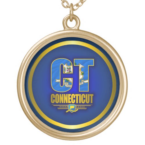 Connecticut CT  Gold Plated Necklace