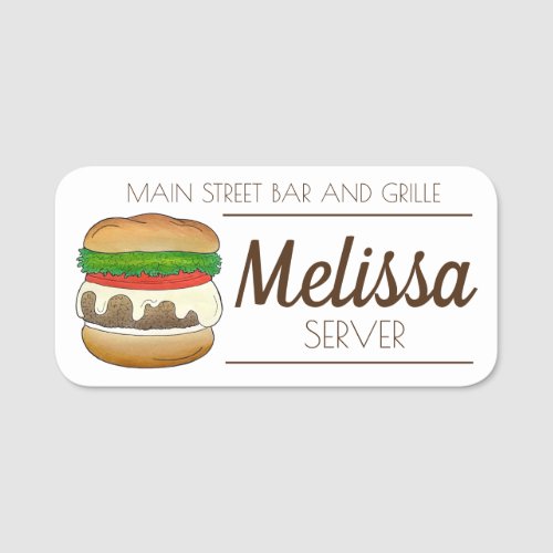 Connecticut CT Steamed Cheese Burger Cheeseburger Name Tag