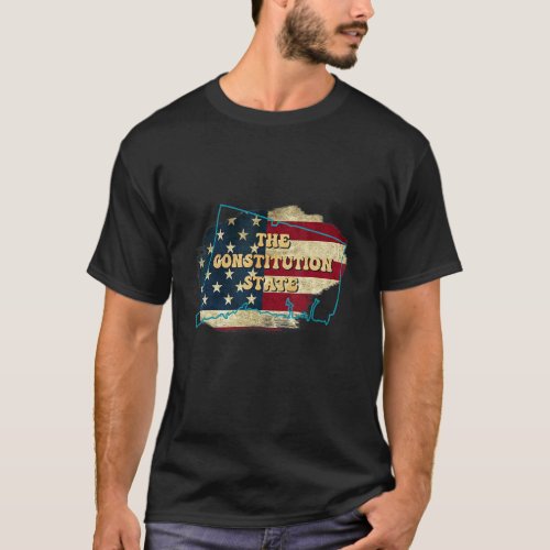 Connecticut Ct Us Flag Motto T_Shirt