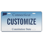 Connecticut Custom License Plate at Zazzle