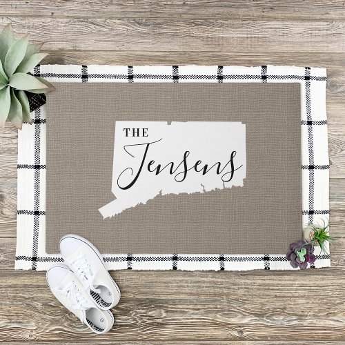 Connecticut Family Monogram State Doormat