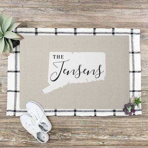 Connecticut Family Monogram State Doormat