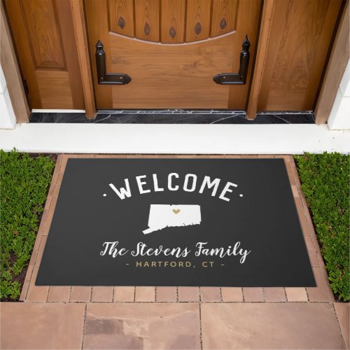 Connecticut Family Monogram Welcome Doormat