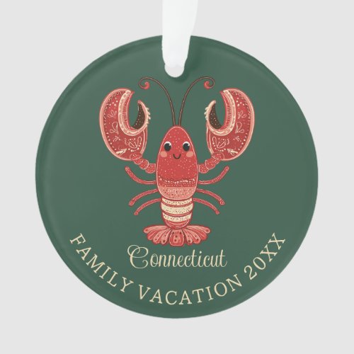 Connecticut Family Vacation Keepsake Lobster Ornament