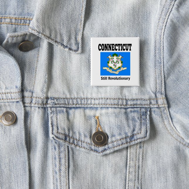 Connecticut flag and motto button (In Situ)