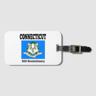 Connecticut flag and motto luggage tag