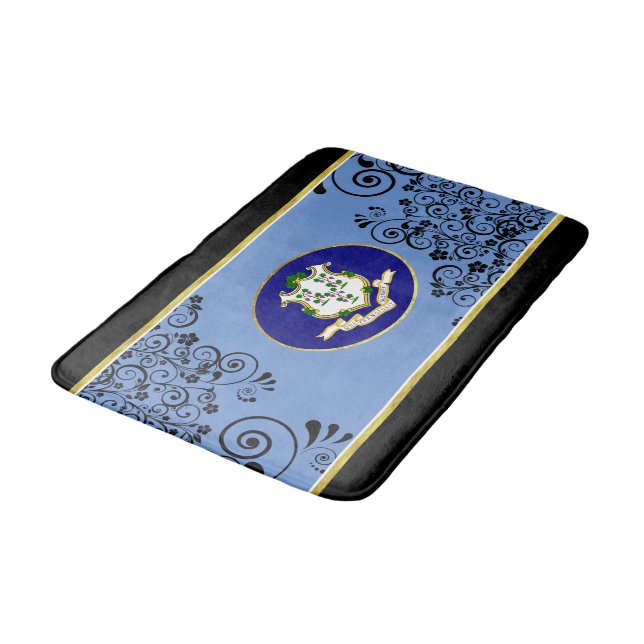 Connecticut flag bath mat (Angled)