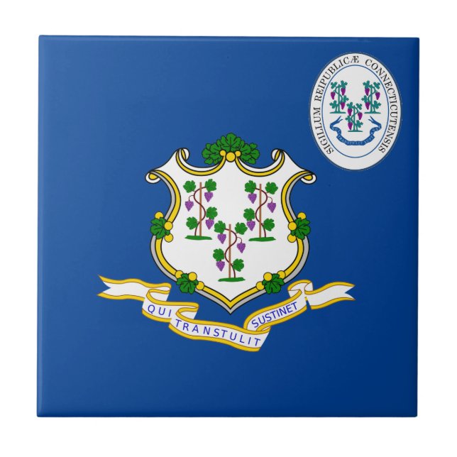 Connecticut flag ceramic tile (Front)