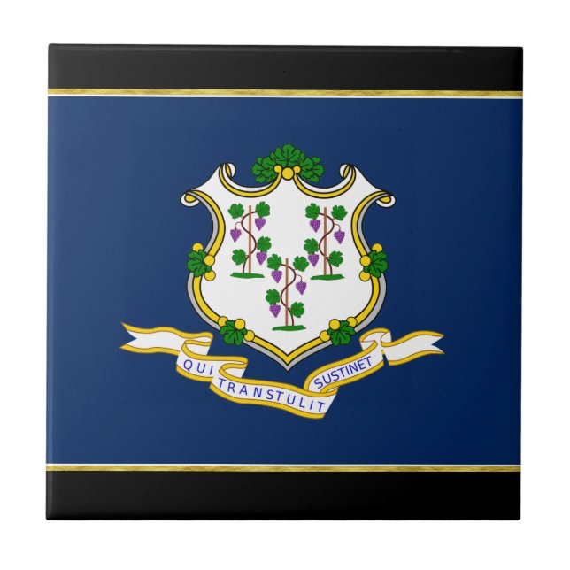 Connecticut flag ceramic tile (Front)
