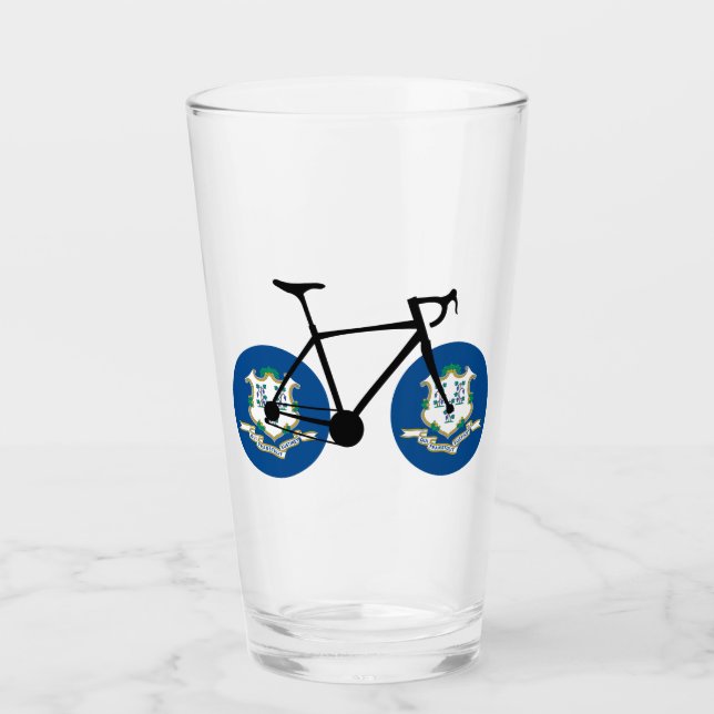 Connecticut Flag Cycling Glass (Front)