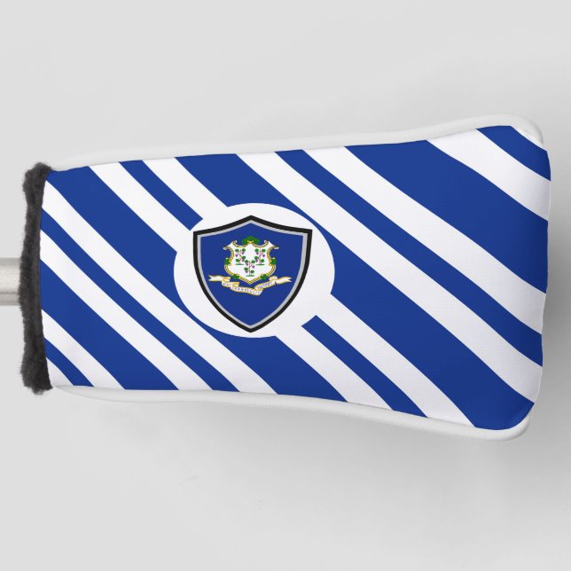 Connecticut flag golf head cover (Front)