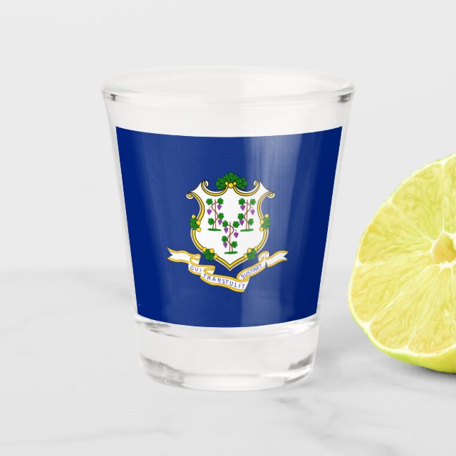 Connecticut flag  shot glass (Front)
