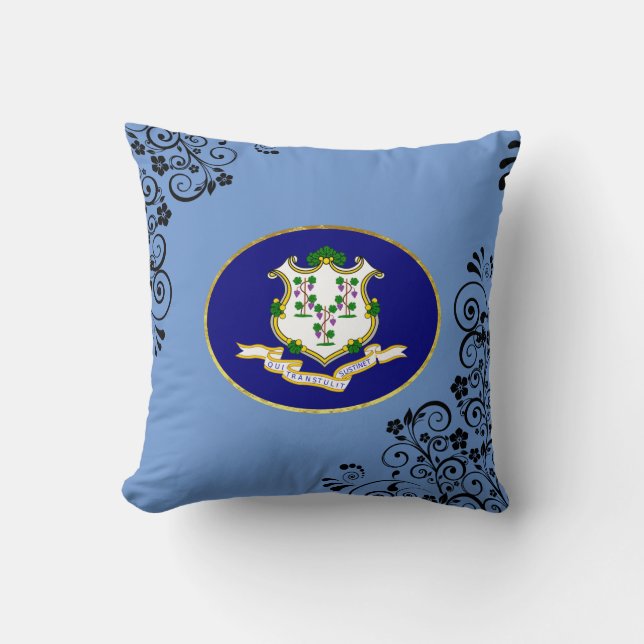 Connecticut flag throw pillow (Front)