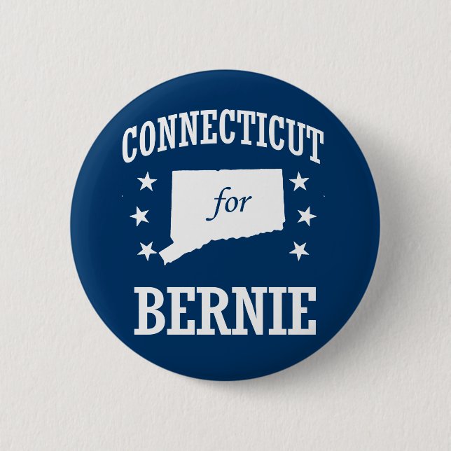 CONNECTICUT FOR BERNIE SANDERS PINBACK BUTTON (Front)