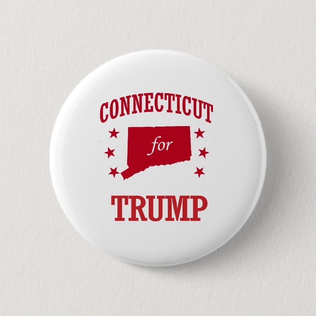 CONNECTICUT FOR DONALD TRUMP PINBACK BUTTON (Front)