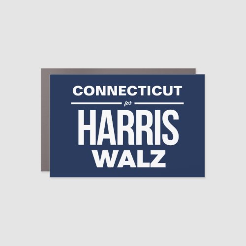 Connecticut for Harris Walz Car Magnet